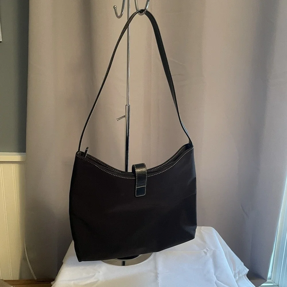 Lauren Ralph Lauren LRL Black Nylon Shoulder Bag Hobo Purse Shoulder Bag